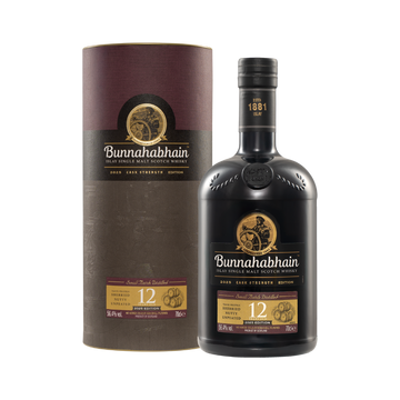 Bunnahabhain 12 Year Old Cask Strength 2025 Edition Bottle and Pack no Background