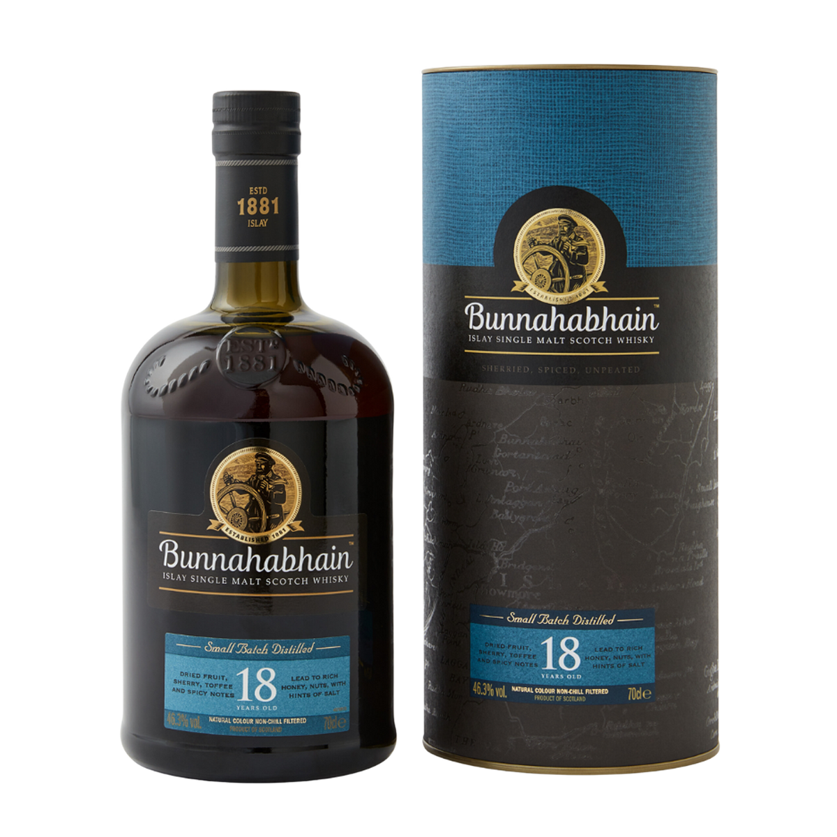 Bunnahabhain 18 Year Old Bottle and Pack
