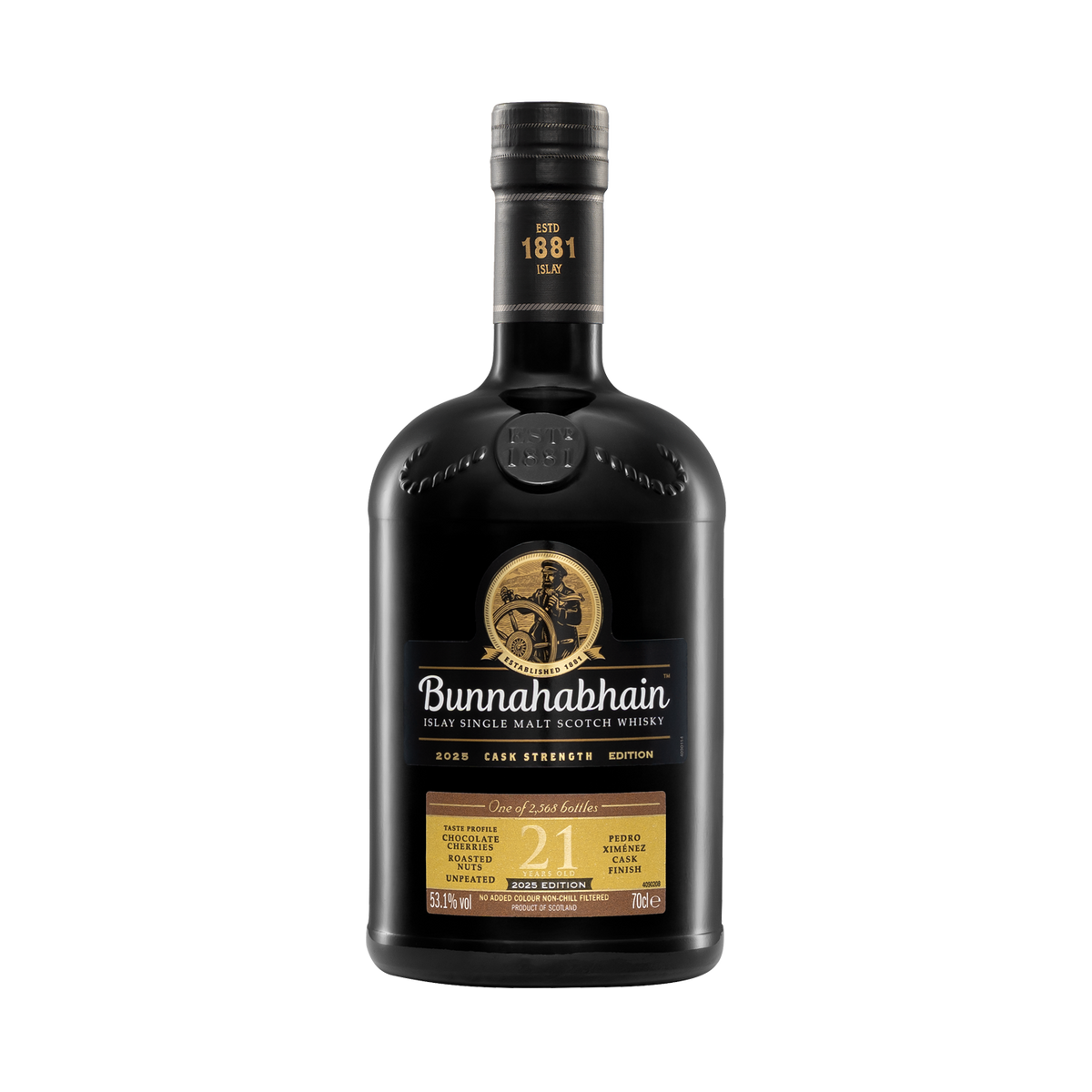 Bunnahabhain 21 Year Old Cask Strength 2025 Edition Bottle