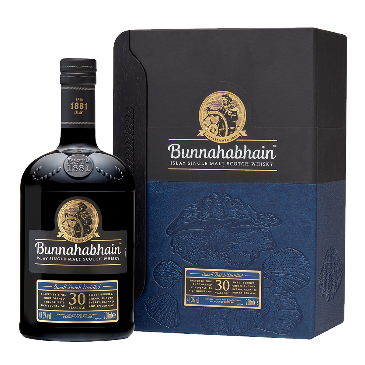 Bunnahabhain 30 Year Old Bottle and Pack Render