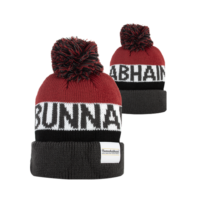 Bunnahabhain colourful whisky hat with a bobble on top